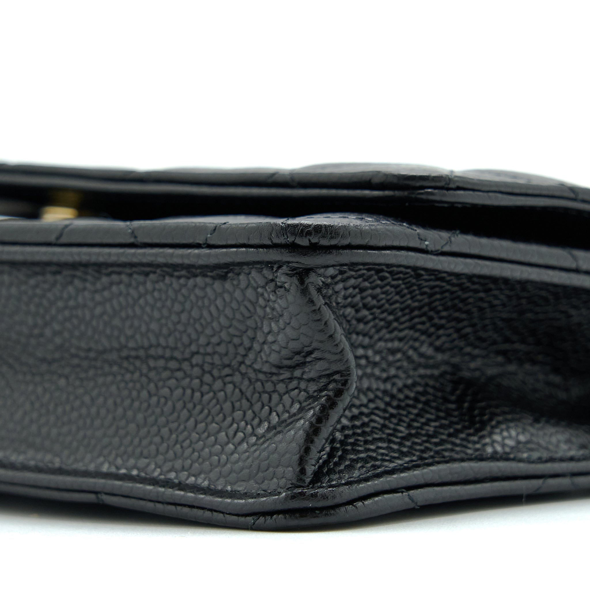 CHANEL CLASSIC WALLET ON CHAIN CAVIAR BLACK GHW (MICROCHIP)