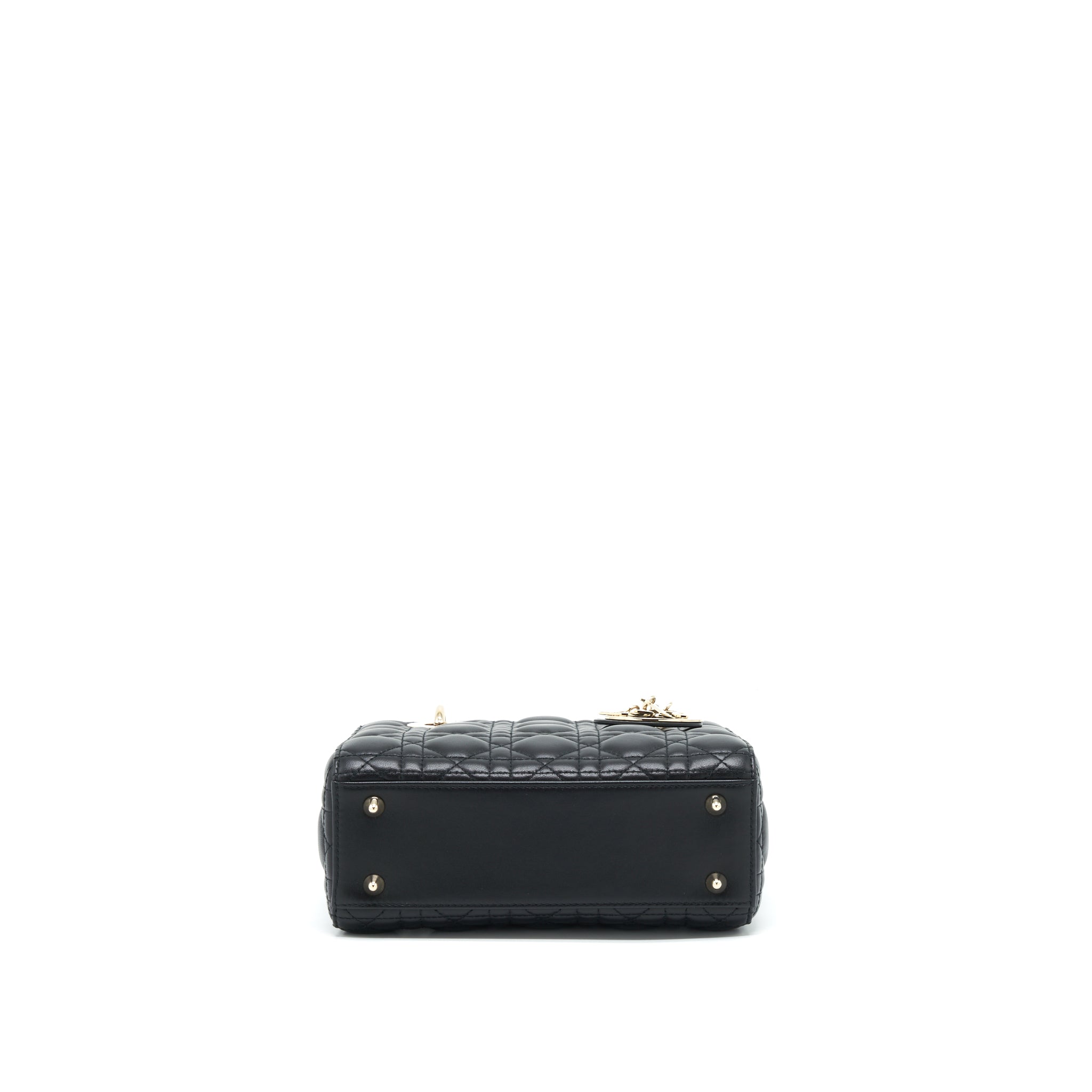 DIOR SMALL LADY DIOR LAMBSKIN BLACK LGHW