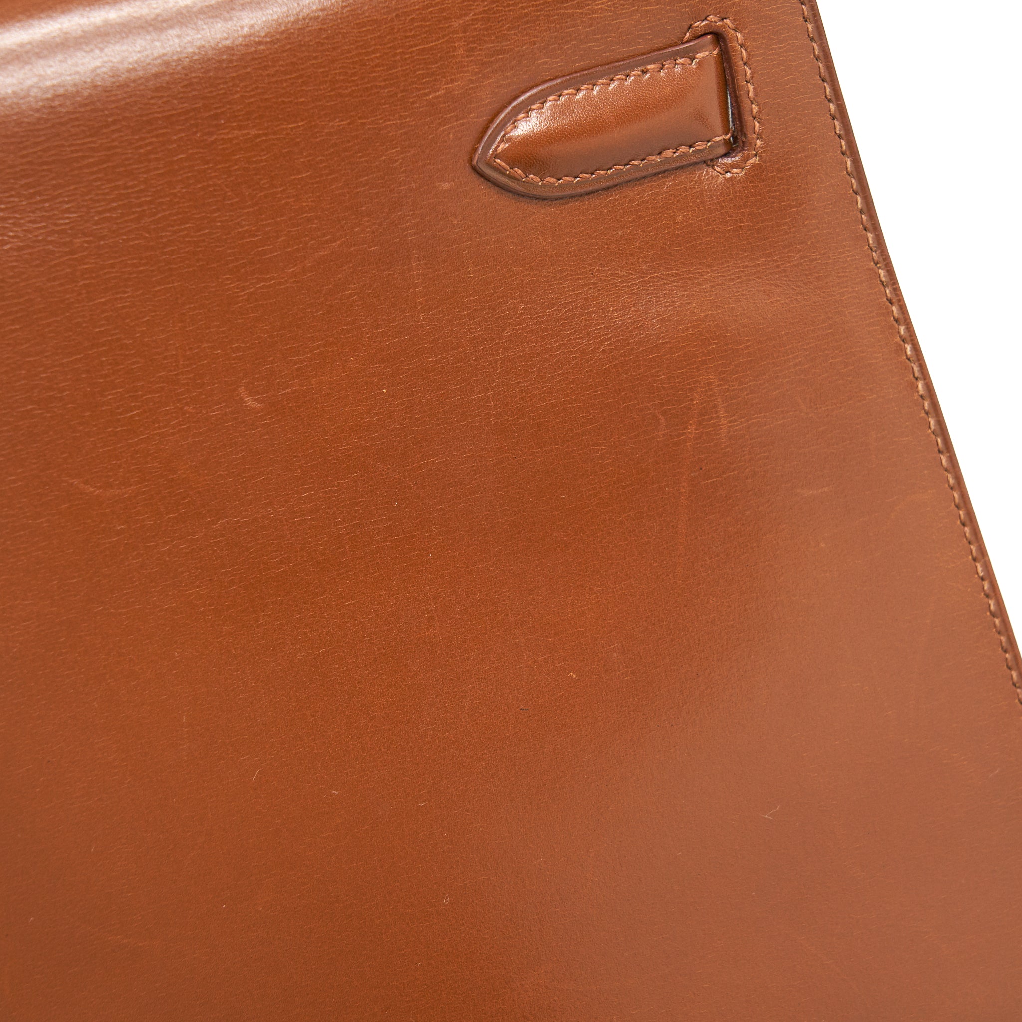 HERMES VINTAGE KELLY 32 BROWN GHW BOX LEATHER