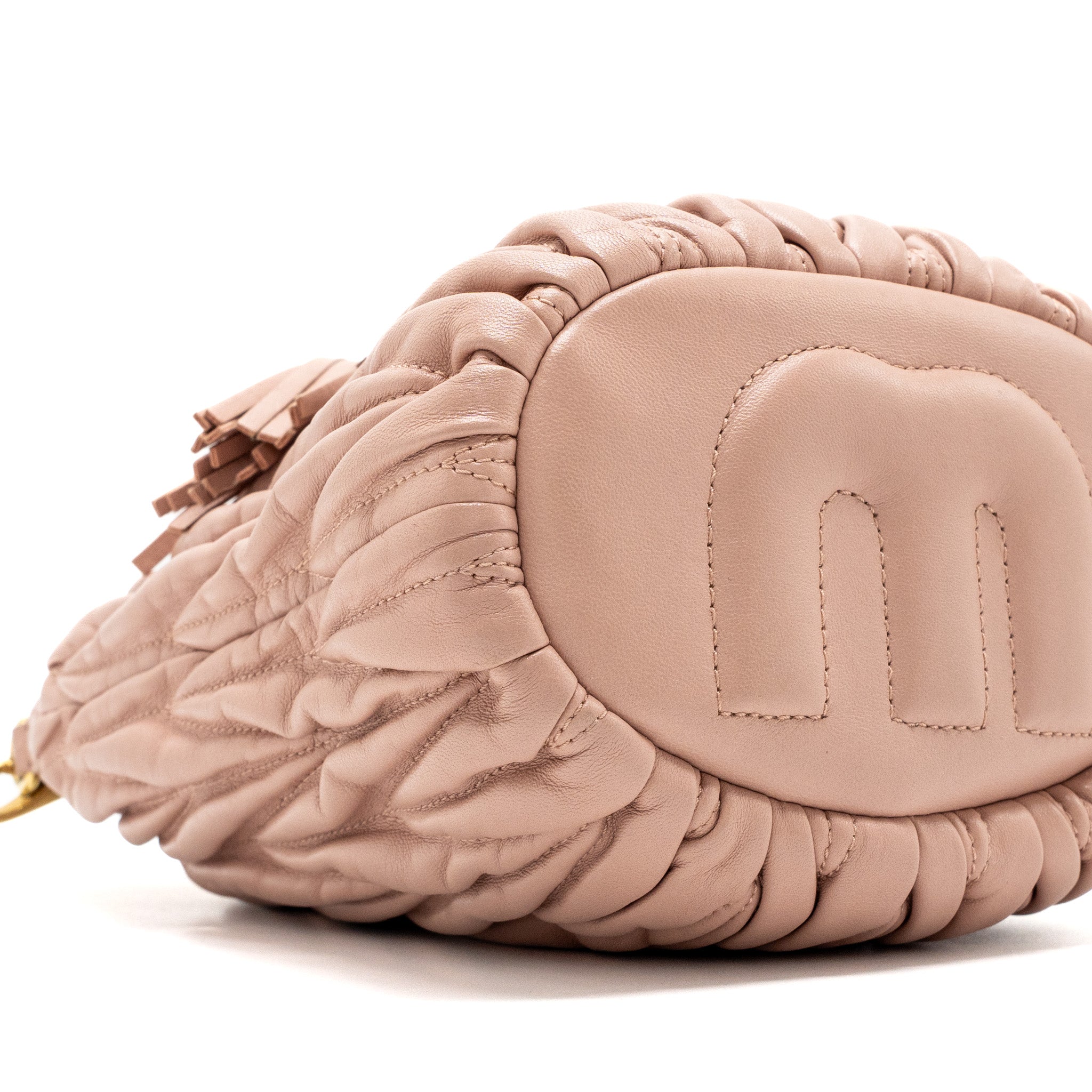 MIUMIU MATELASSE BUCKET BAG NAPPA PINK GHW