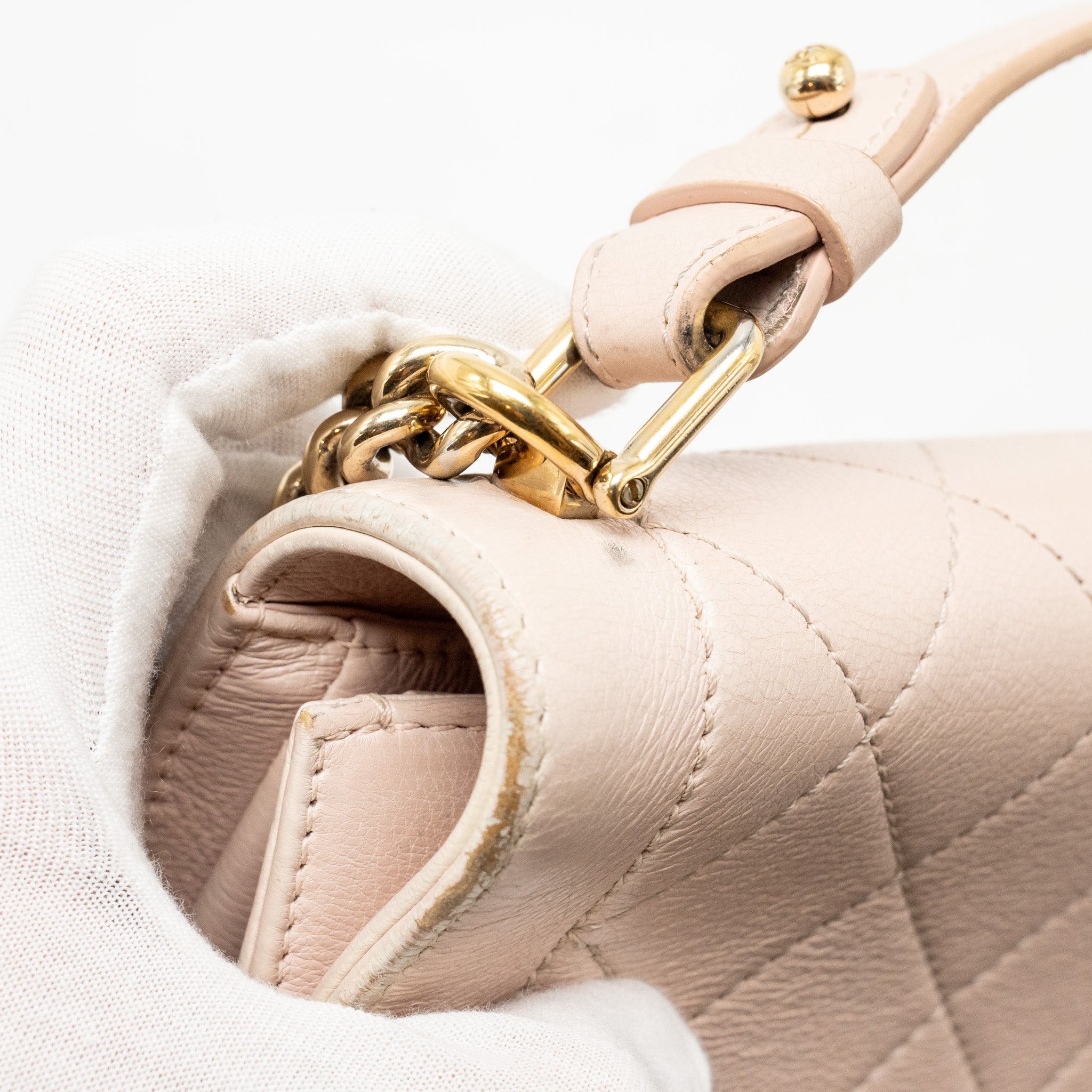CHANEL 17C CLICK LABEL SHOULDER BAG CALFSKIN LIGHT PINK LGHW