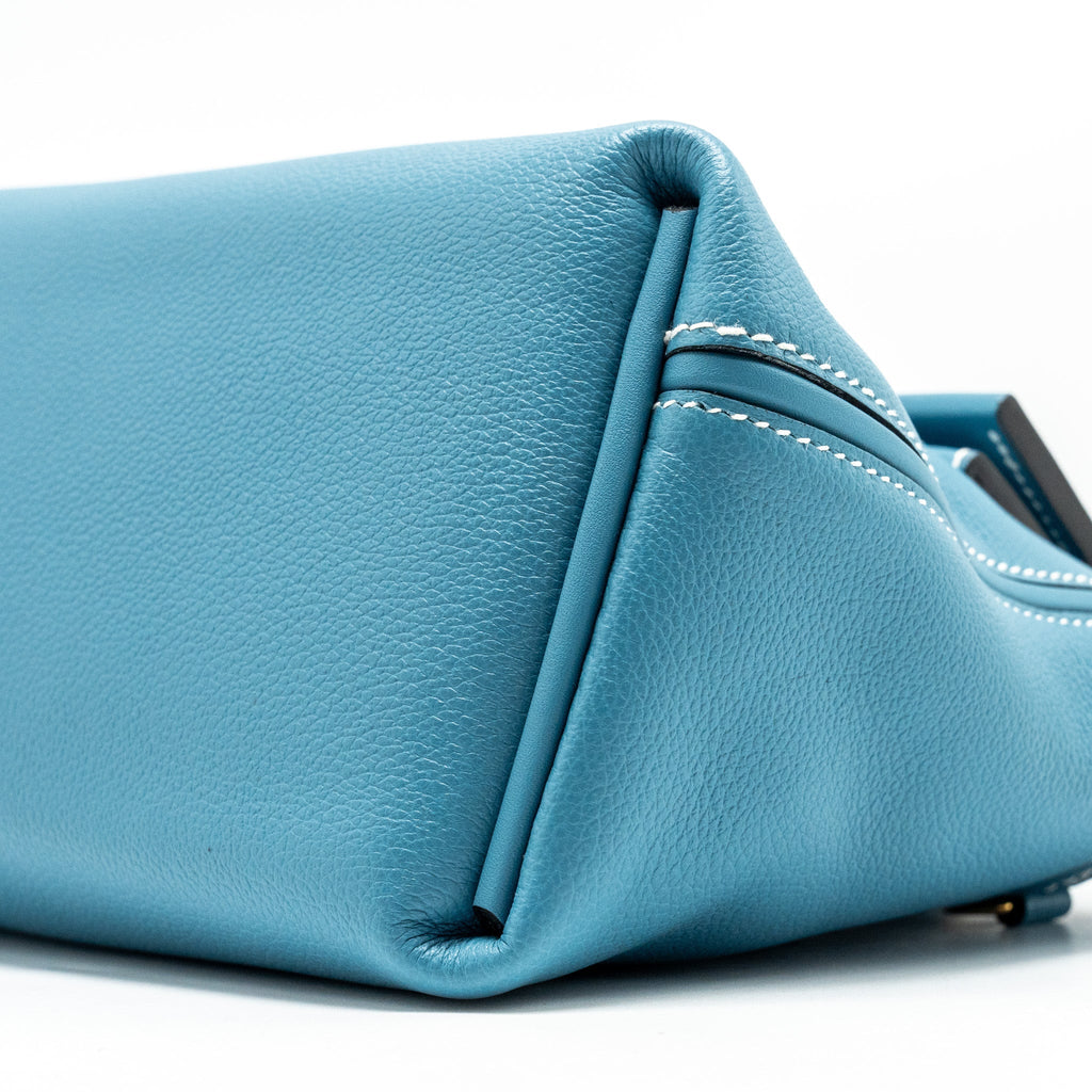 HERMES MINI 24/24 2424-21 BAG EVERCOLOR/SWIFT NEW BLEU JEAN GHW