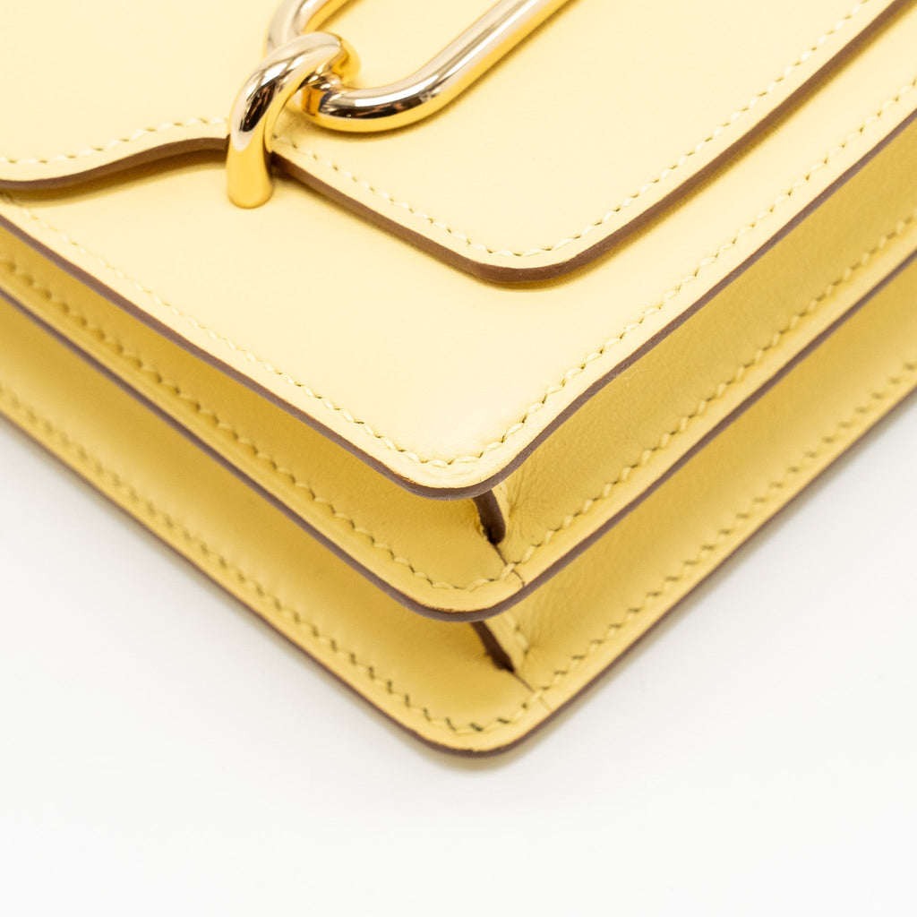 HERMES MINI ROULIS SWIFT 1Z JAUNE POUSSIN GHW