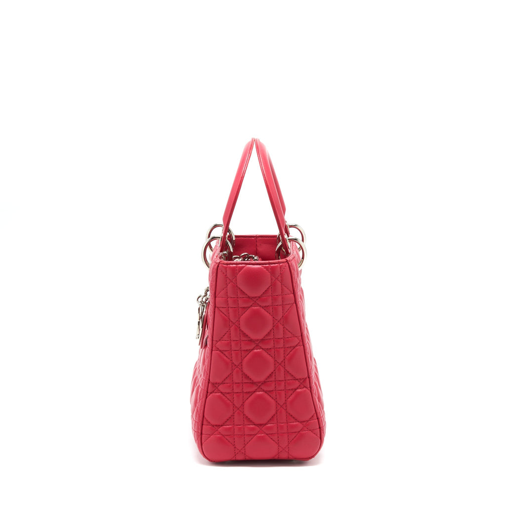 DIOR MEDIUM LADY DIOR LAMBSKIN PINK SHW