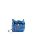 CHANEL 22P SMALL BLUE DENIM BUCKET BAG LGHW (MICROCHIP)