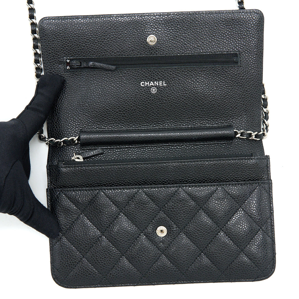 CHANEL CLASSIC WALLET ON CHAIN CAVIAR BLACK SHW