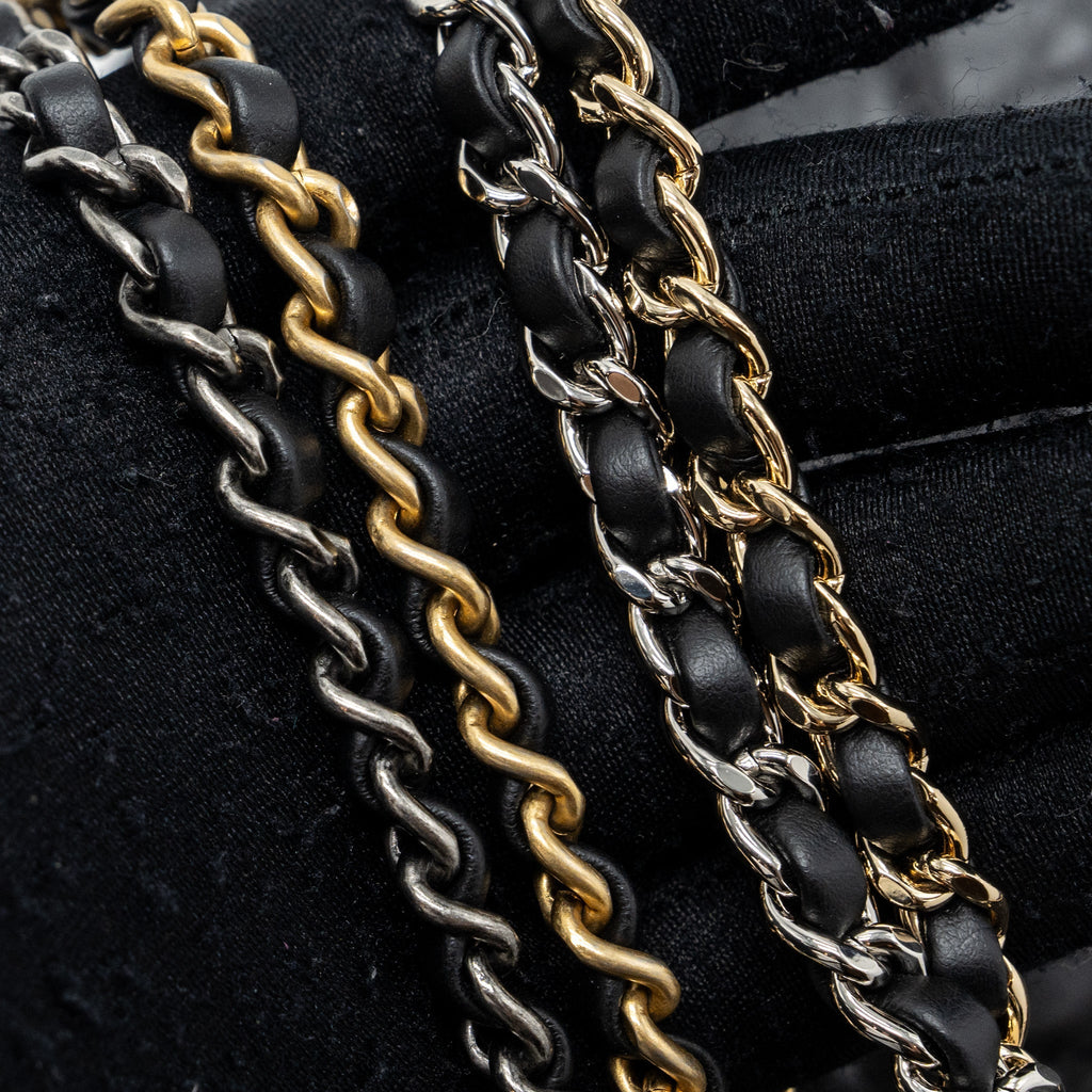 CHANEL SMALL GABRIELLE BACKPACK AGED CALFSKIN BLACK MULTICOLOUR HARDWARE