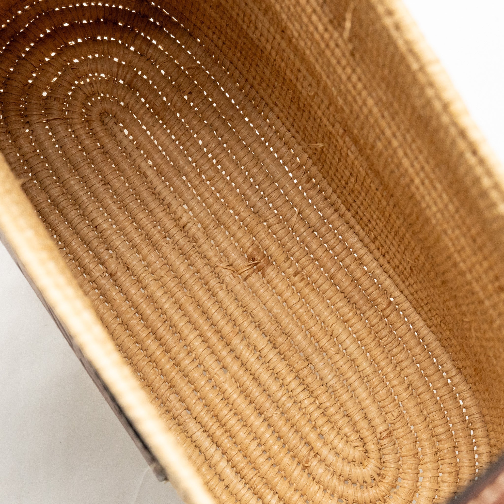 LOEWE SMALL ANAGRAM SQUARE BASKET BAG RAFFIA BROWN/BEIGE