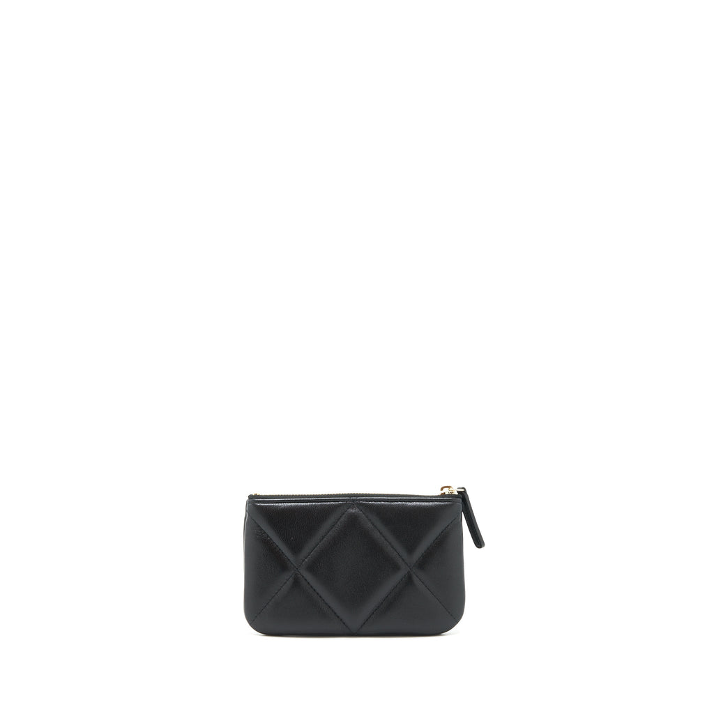 CHANEL 19 MINI POUCH LAMBSKIN BLACK GHW