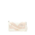 DIOR PINK LOGO MONOGRAM LACE HANDBAG PEARL D STRAP CHARM SHW