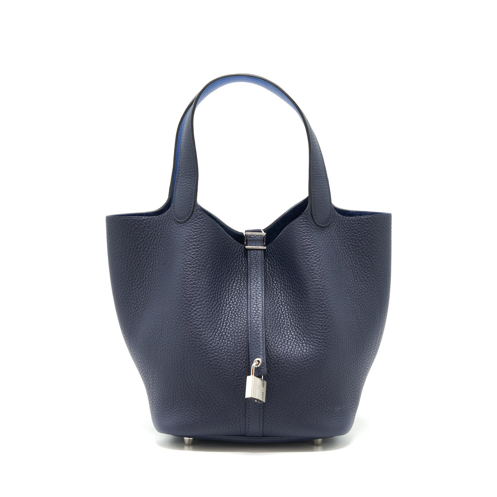 HERMES PICOTIN 22 LOCK BAG BLEU NUIT/BLEU FRANCE SHW