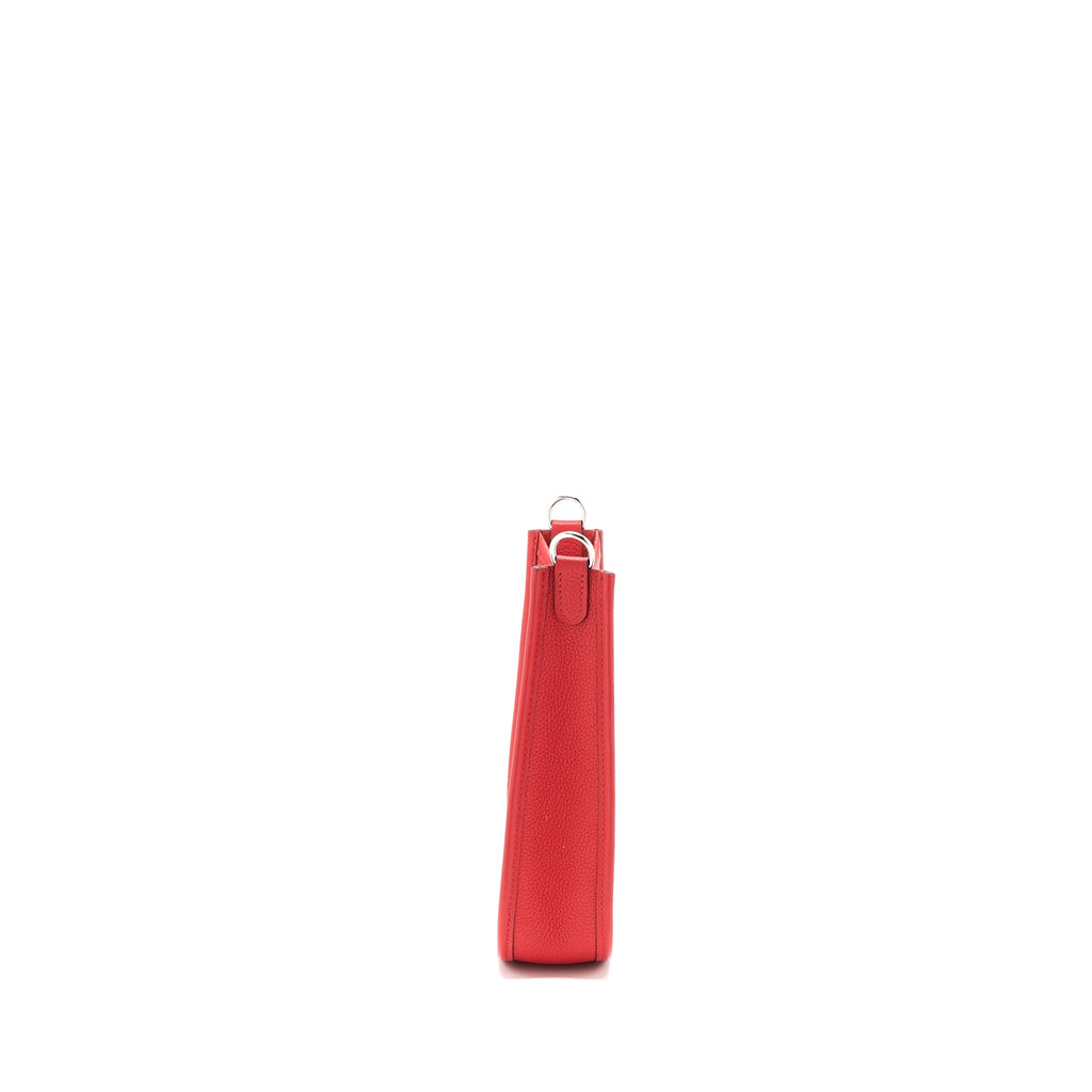 HERMES MINI EVELYNE TAURILLON MAURICE ROUGE COEUR WITH MULTICOLOUR STRAP SHW