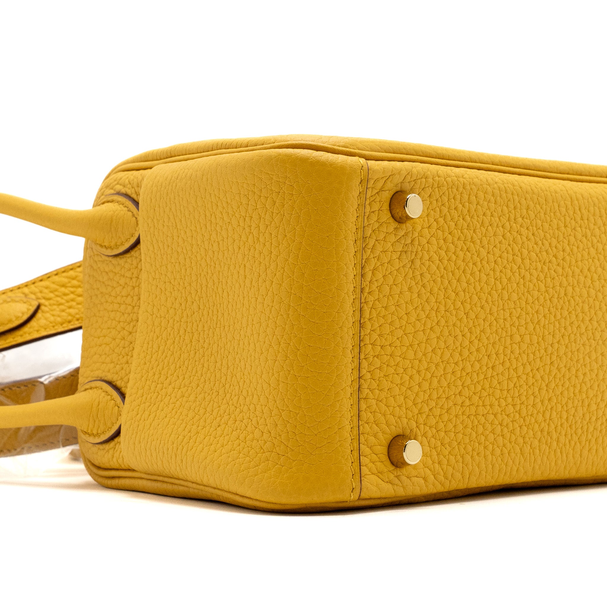 HERMES MINI LINDY CLEMENCE JAUNE AMBER GHW