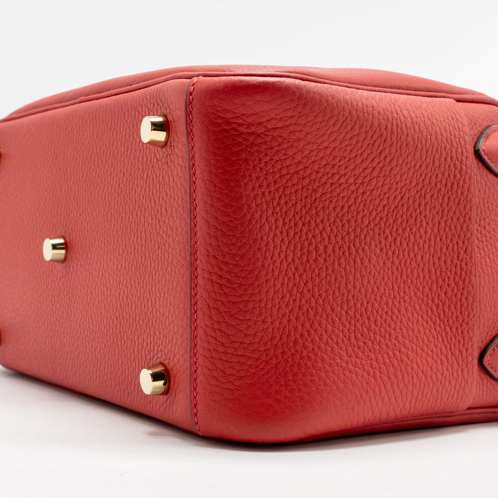 HERMES LINDY 26 CLEMENCE ROUGE CASAQUE GHW