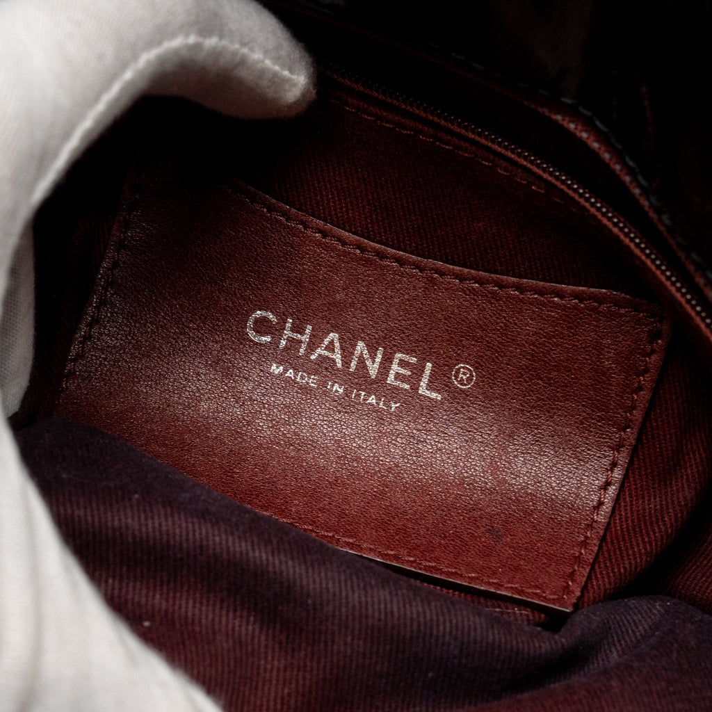 CHANEL JUST MADEMOISELLE BOWLING BAG PATENT BLACK SHW