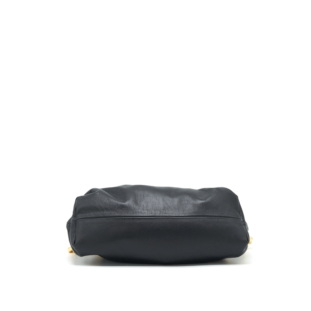 BOTTEGA VENETA CHAIN POUCH CALFSKIN BLACK GHW