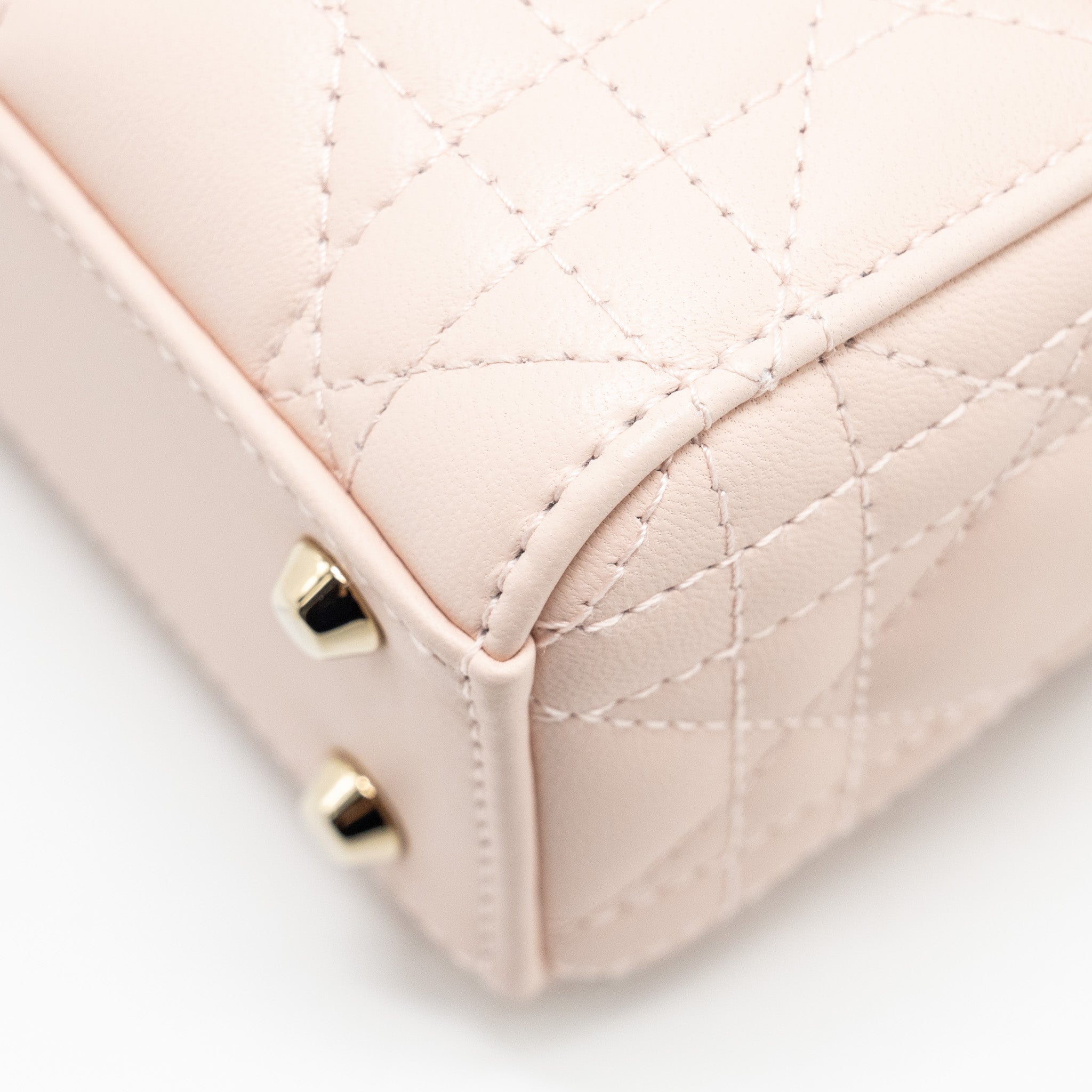 DIOR MINI LADY DIOR LAMBSKIN POWDER PINK LGHW