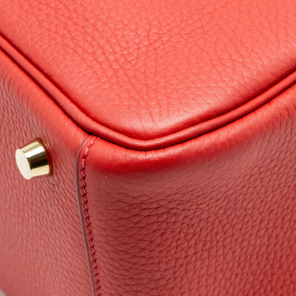 HERMES LINDY 26 CLEMENCE ROUGE CASAQUE GHW