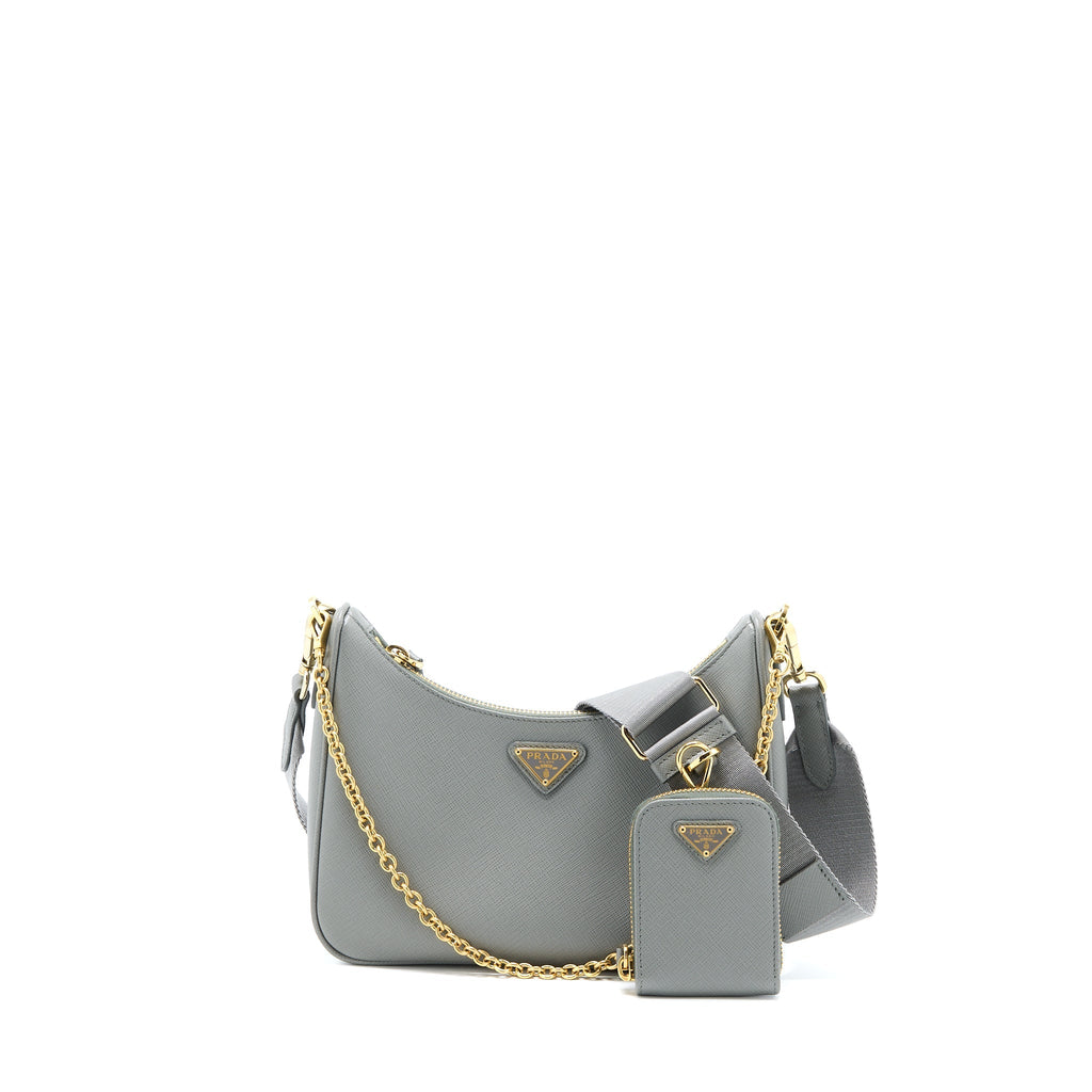 PRADA RE-EDITION 2005 SAFFIANO GREY GHW