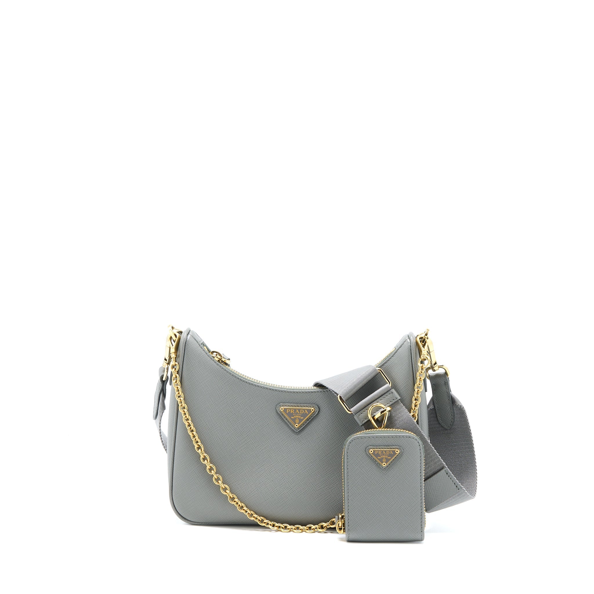 PRADA RE-EDITION 2005 SAFFIANO GREY GHW