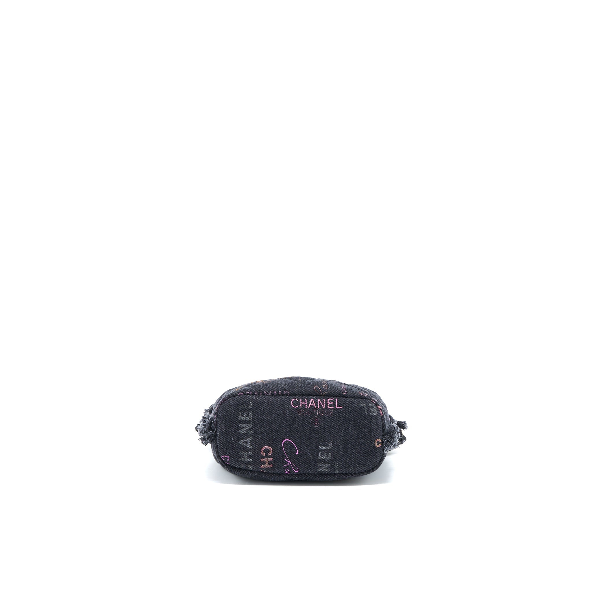 CHANEL 22P SMALL BLACK DENIM BUCKET BAG GHW (MICROCHIP)
