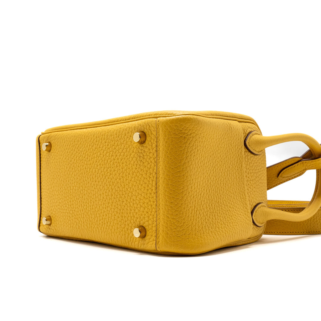 HERMES MINI LINDY CLEMENCE 9D JAUNE AMBER GHW