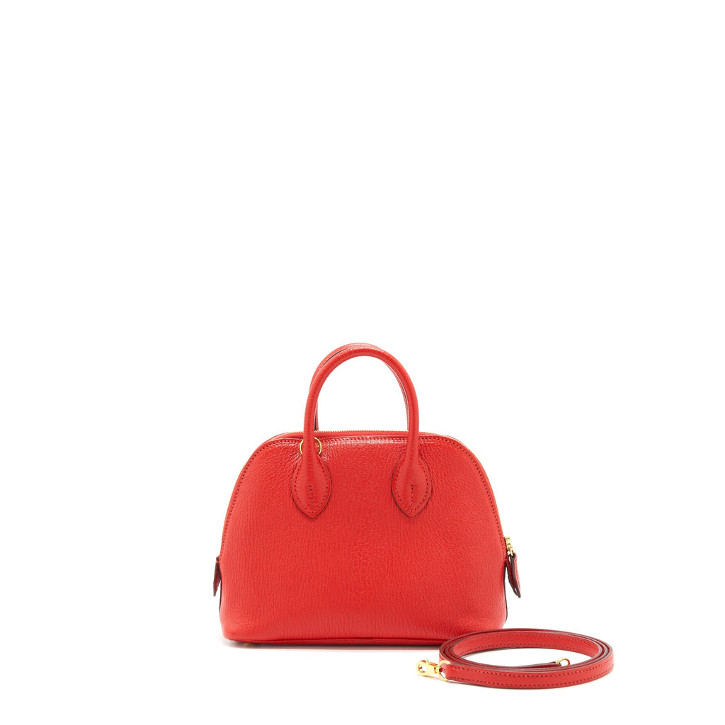 HERMES MINI BOLIDE CHEVRE ROUGE DE COEUR GHW