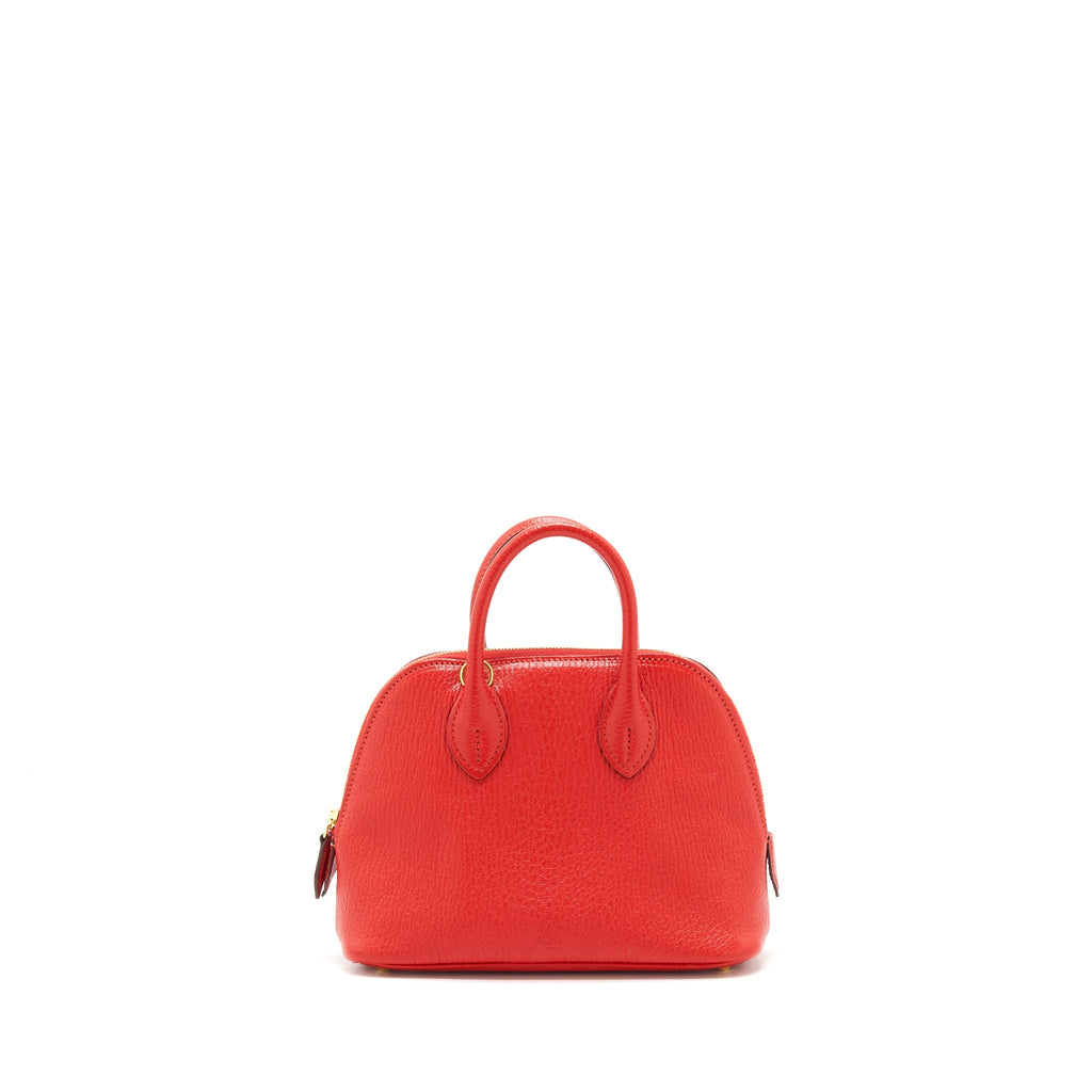HERMES MINI BOLIDE CHEVRE ROUGE DE COEUR GHW
