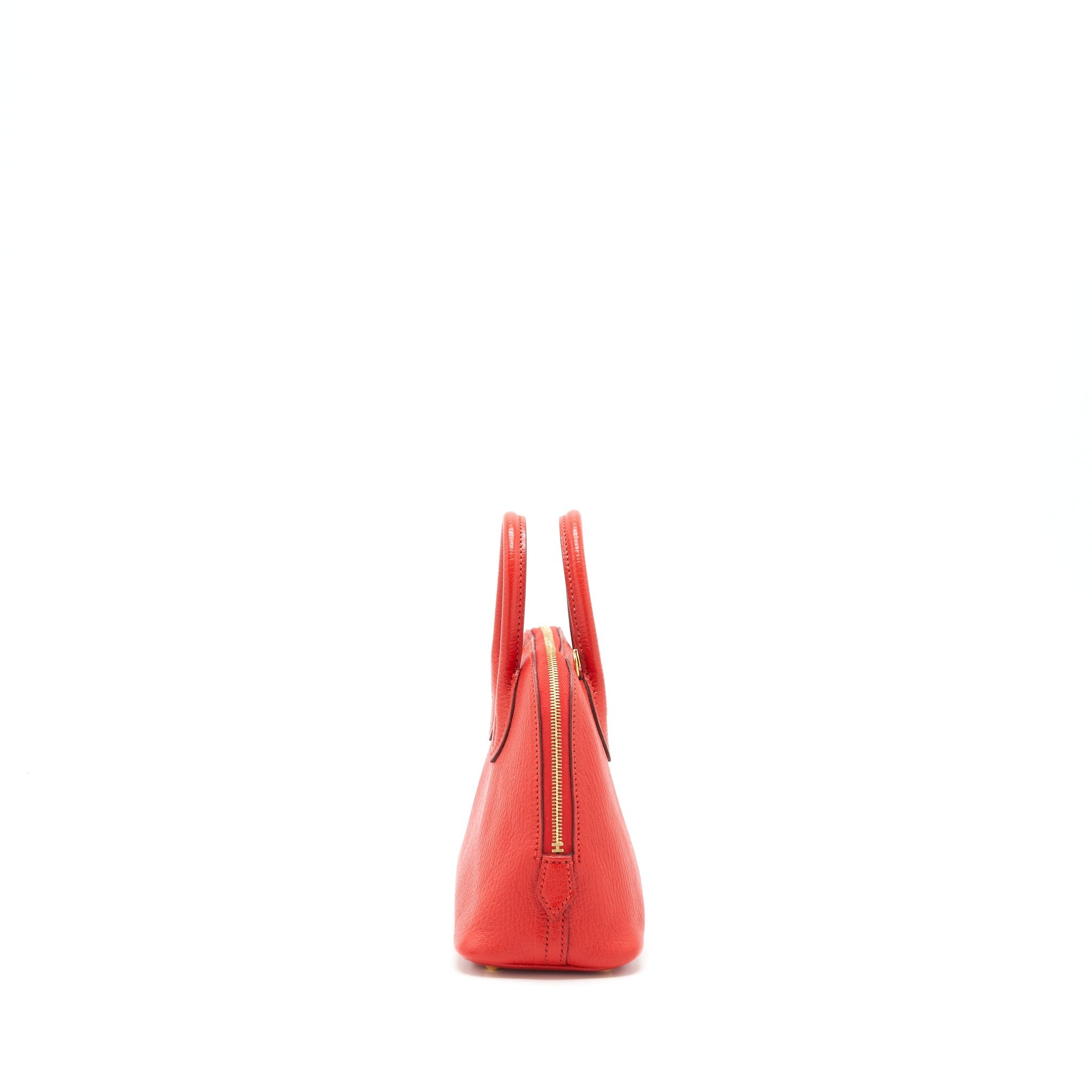 HERMES MINI BOLIDE CHEVRE ROUGE DE COEUR GHW