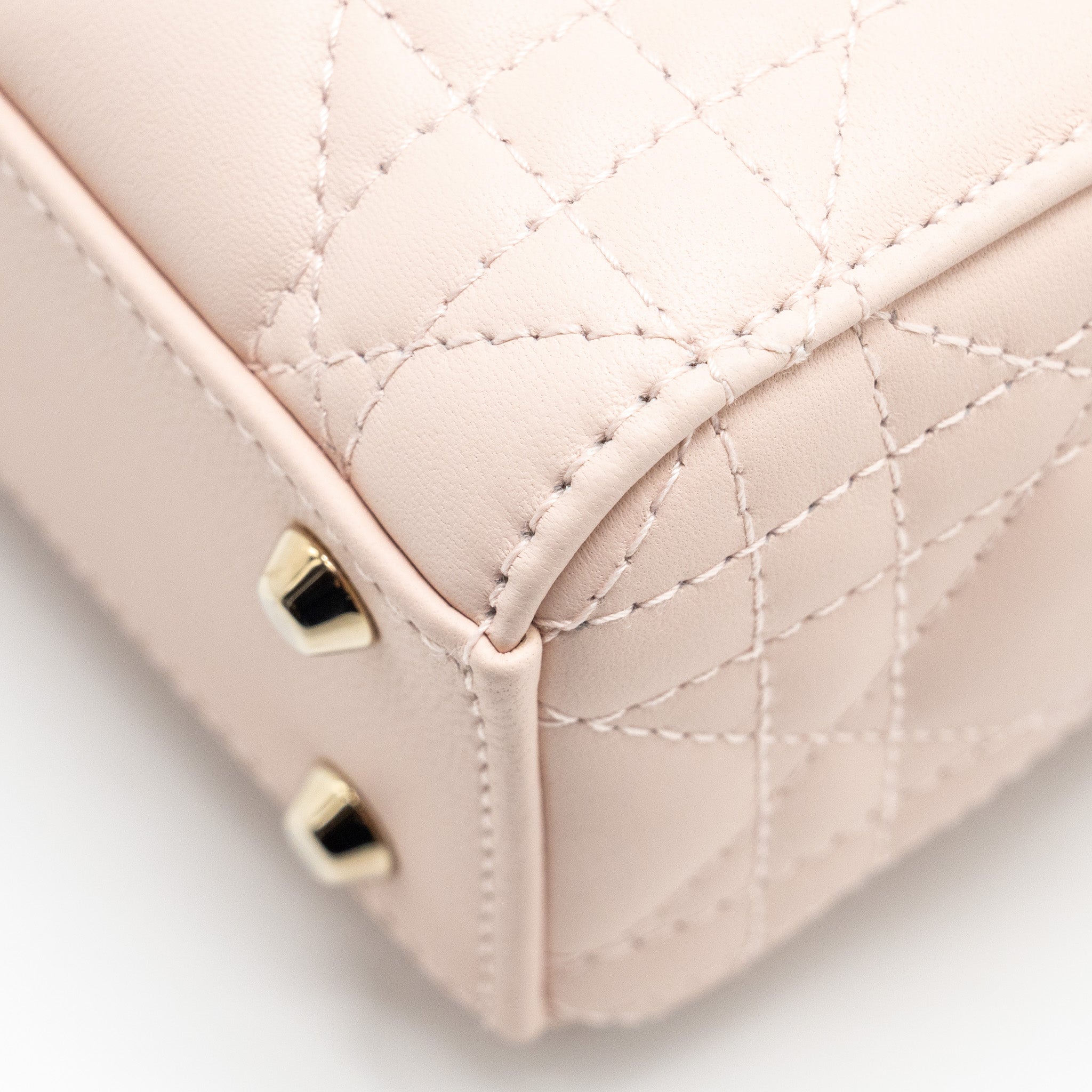 DIOR MINI LADY DIOR LAMBSKIN POWDER PINK LGHW