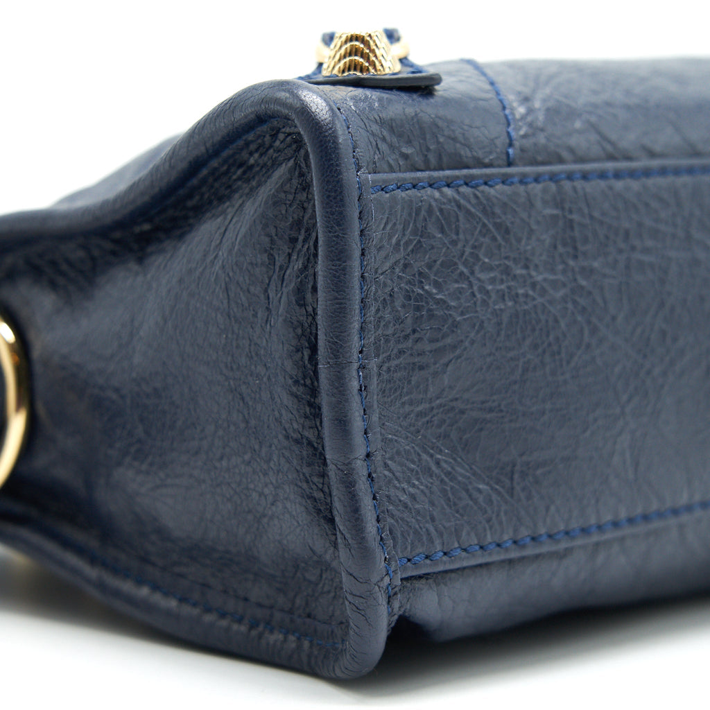 BALENCIAGA MINI GIANT CITY CROSSBODY BAG NAVY GHW