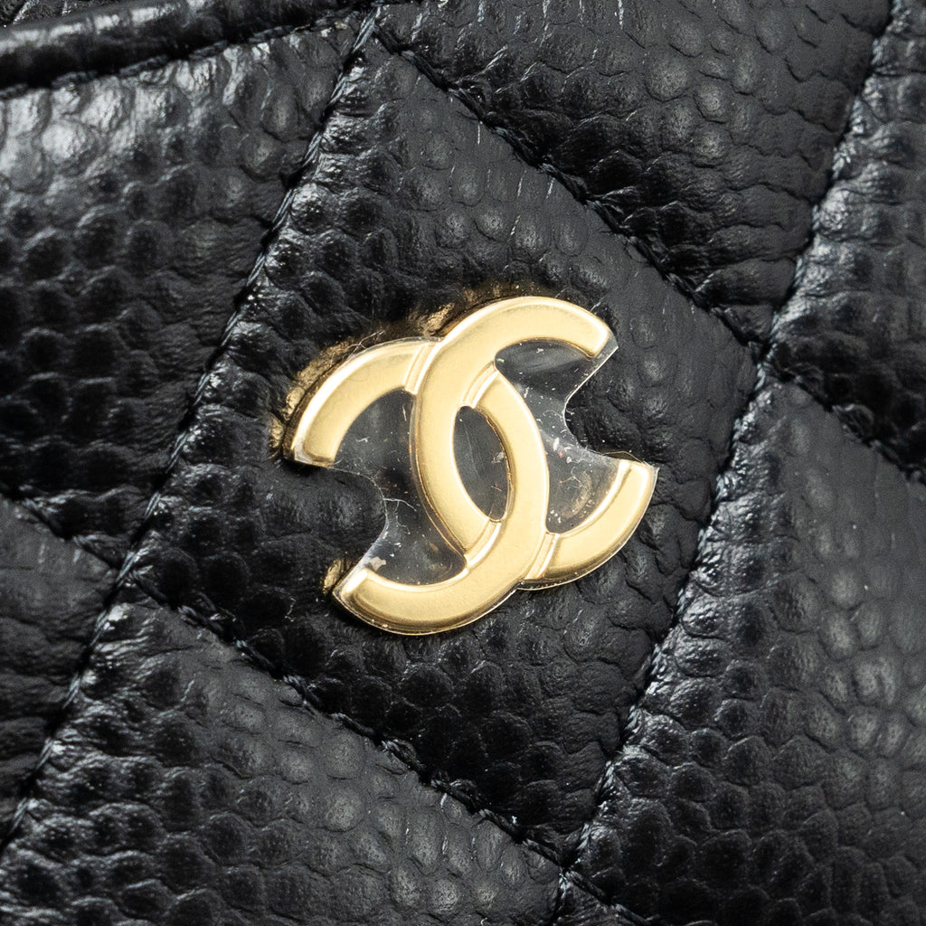 CHANEL CLASSIC CARD HOLDER CAVIAR BLACK GHW (MICROCHIP)