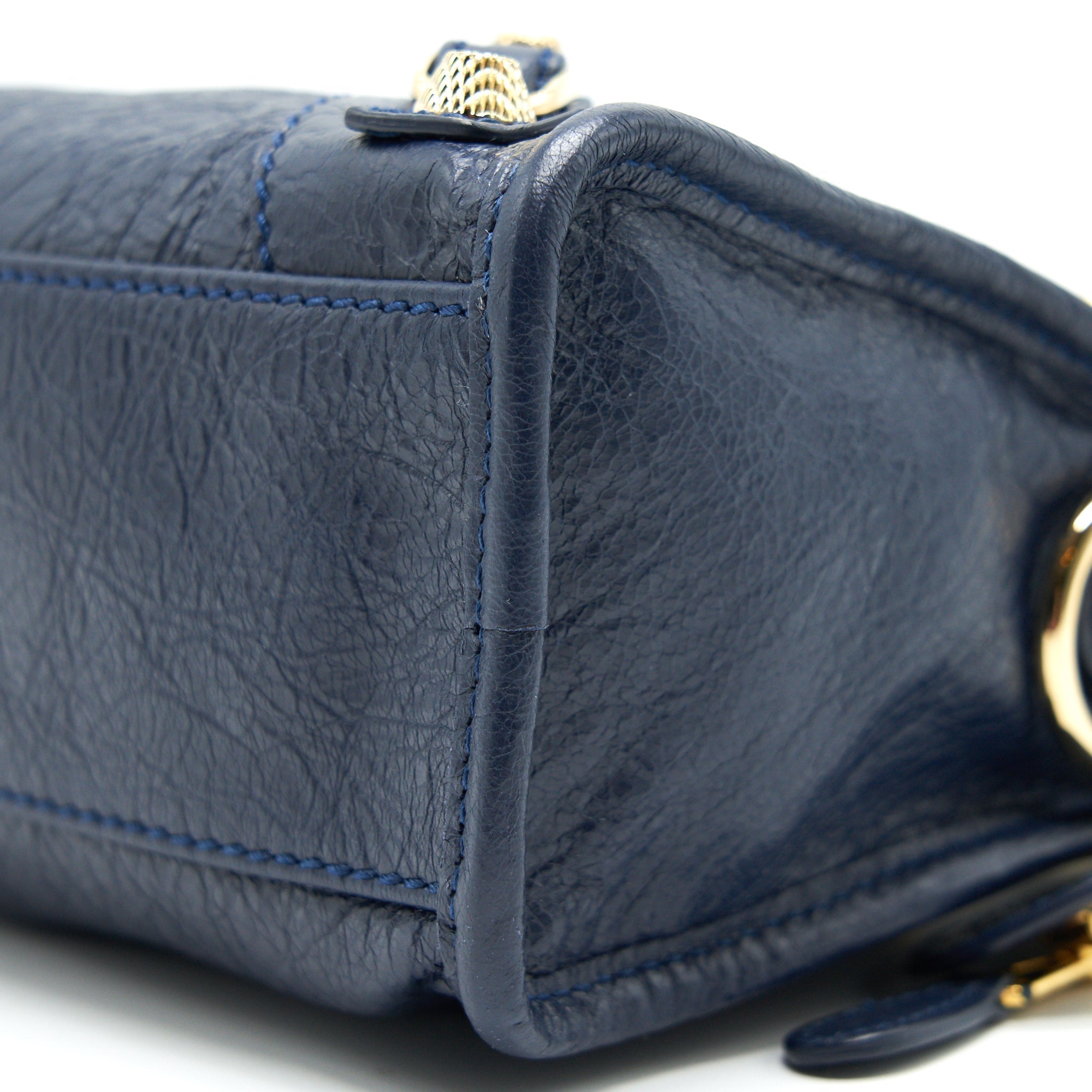 BALENCIAGA MINI GIANT CITY CROSSBODY BAG NAVY GHW