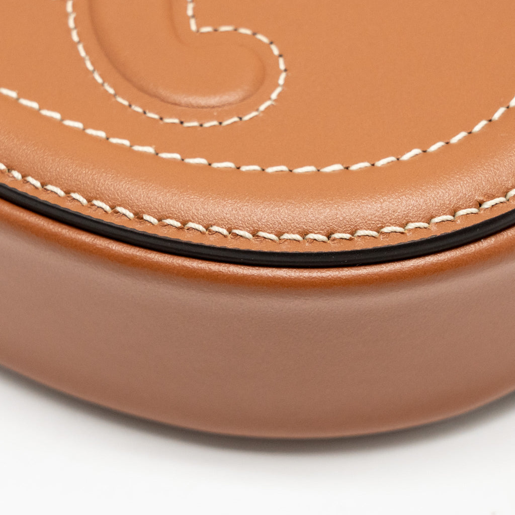 CELINE CROSSBODY OVAL PURSE CUIRASS TRIOMPHE SMOOTH CALFSKIN TAN GHW