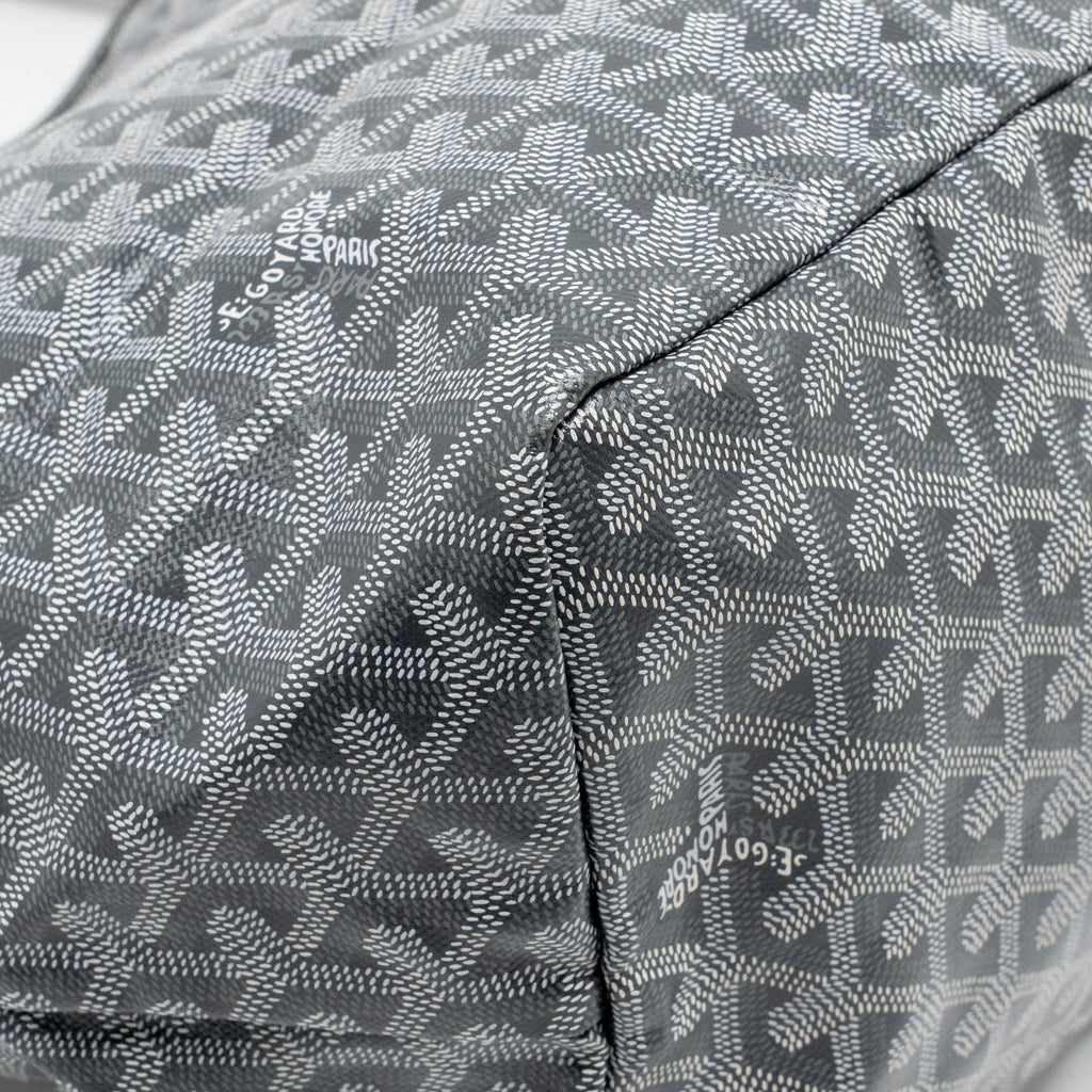 GOYARD SAINT LOUIS GM TOTE BAG GOYARDINE CANVAS / LEATHER GREY