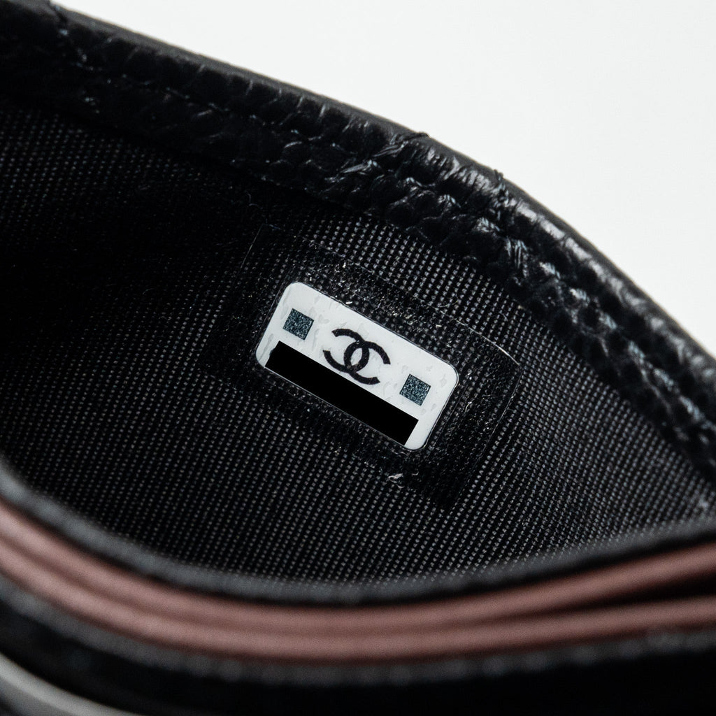 CHANEL CLASSIC CARD HOLDER CAVIAR BLACK GHW (MICROCHIP)