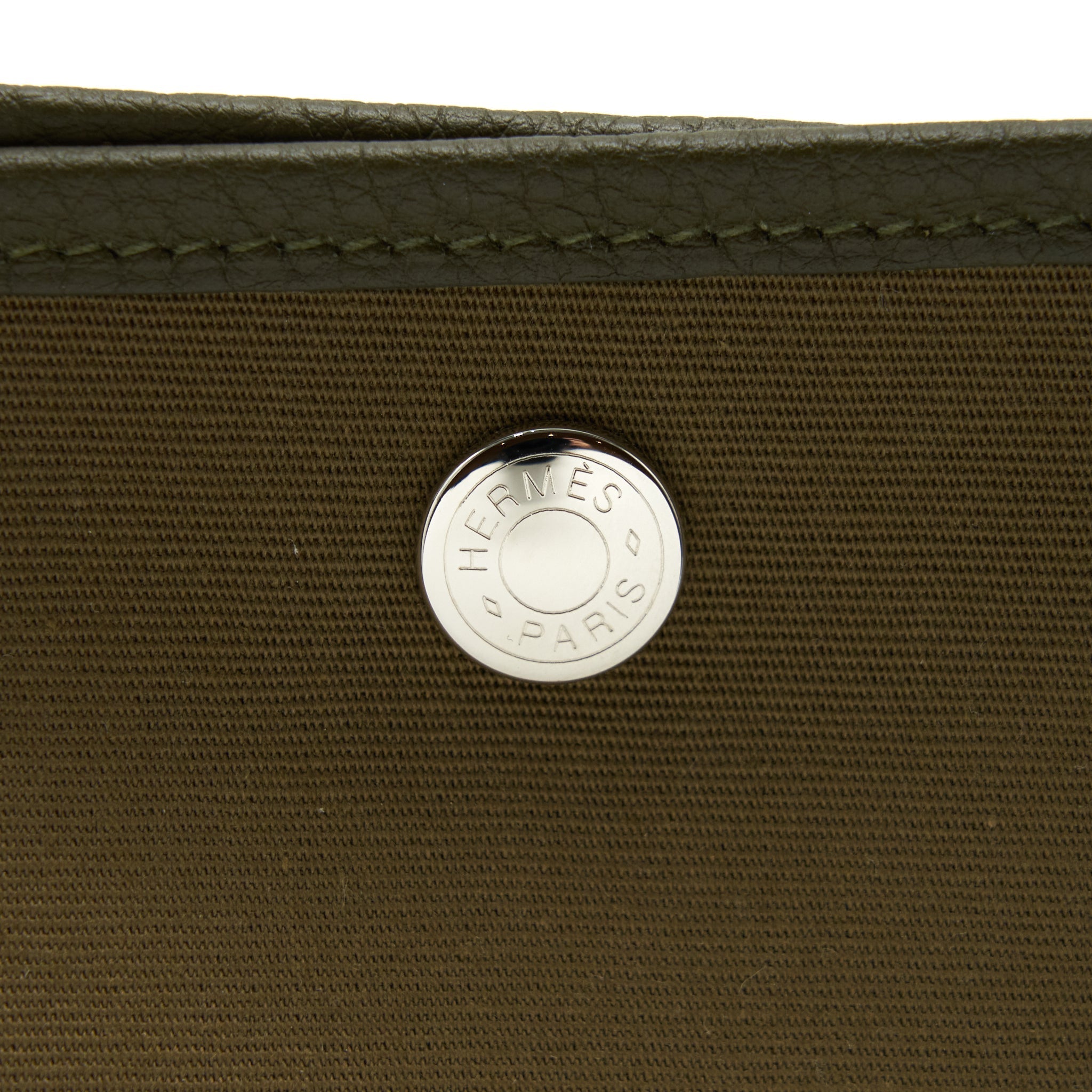 HERMES GARDEN PARTY 36 CANVAS VERT OLIVE/VERT VERONESE