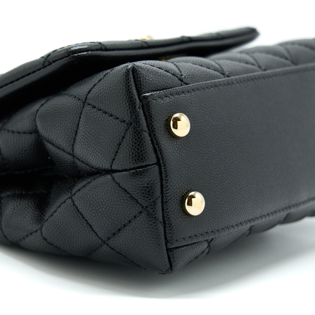 CHANEL MINI COCO HANDLE CAVIAR BLACK LGHW