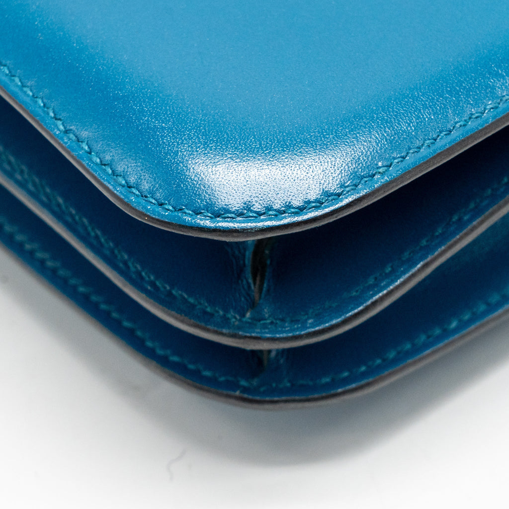 HERMES MINI CONSTANCE TADELAKT LEATHER BLUE IZMIR SHW