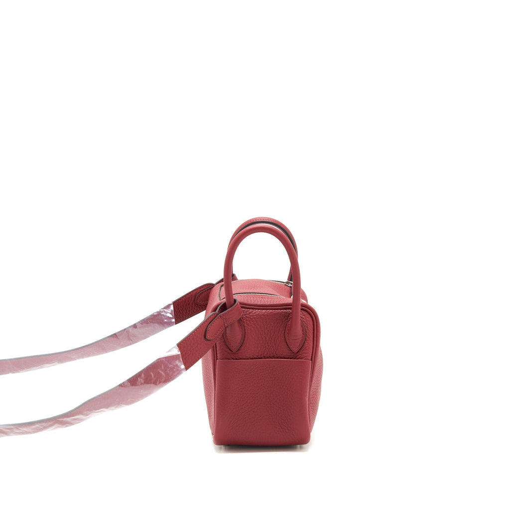 HERMES MINI LINDY CLEMENCE ROUGE GRENAT SHW
