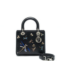 DIOR MEDIUM LADY DIOR LIMITED EDITION LAMBSKIN BLACK/MULTICOLOR SHW