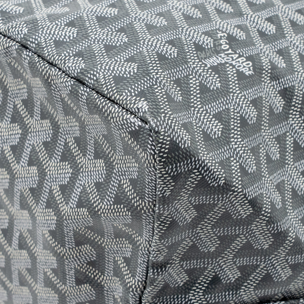 GOYARD SAINT LOUIS GM TOTE BAG GOYARDINE CANVAS / LEATHER GREY