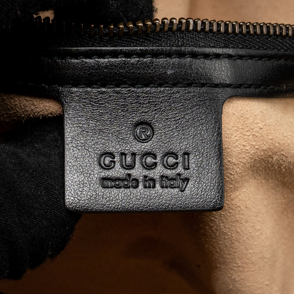 GUCCI SMALL GG MARMONT SHOULDER BAG CALFSKIN BLACK GHW