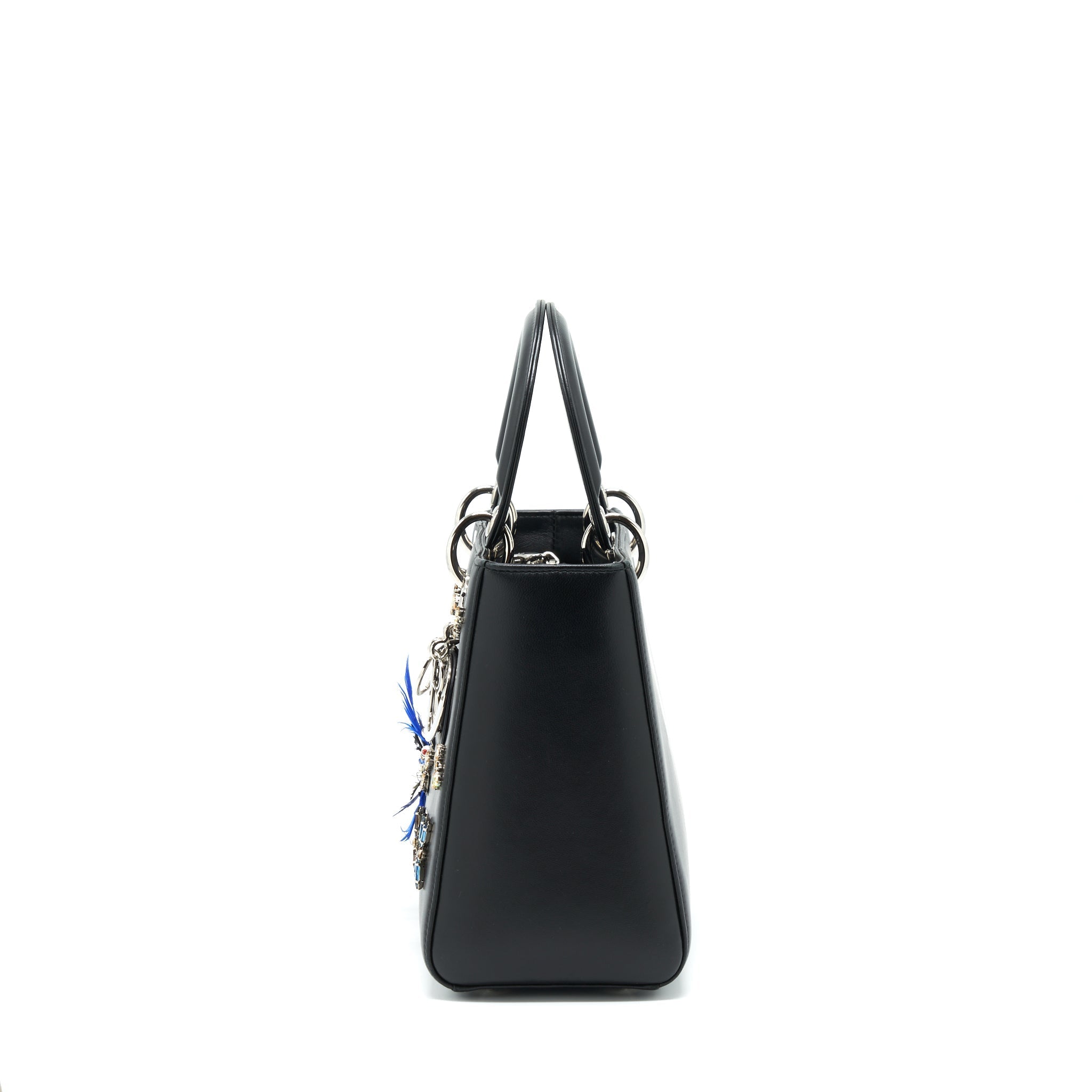 DIOR MEDIUM LADY DIOR LIMITED EDITION LAMBSKIN BLACK/MULTICOLOR SHW