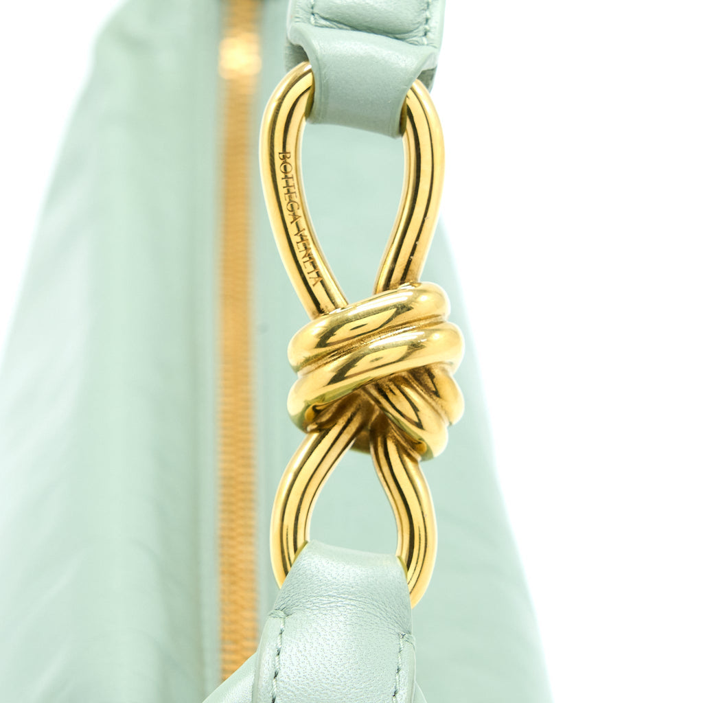 BOTTEGA VENETA HOBO BAG CALFSKIN LIGHT GREEN GHW