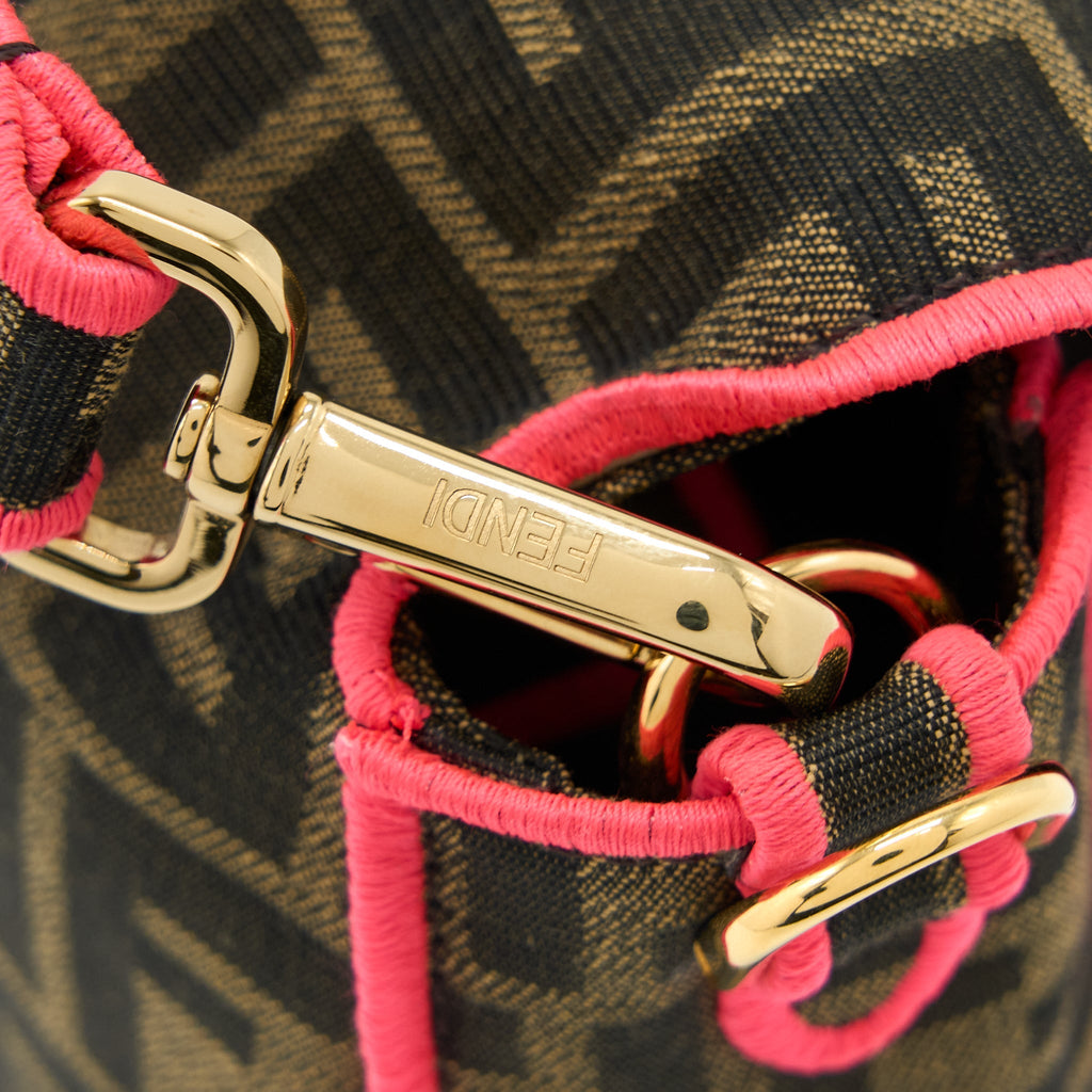 FENDI BUGUETTE SHOULDER BAG FF JACQUARD FABRIC/MULTICOLOUR GHW