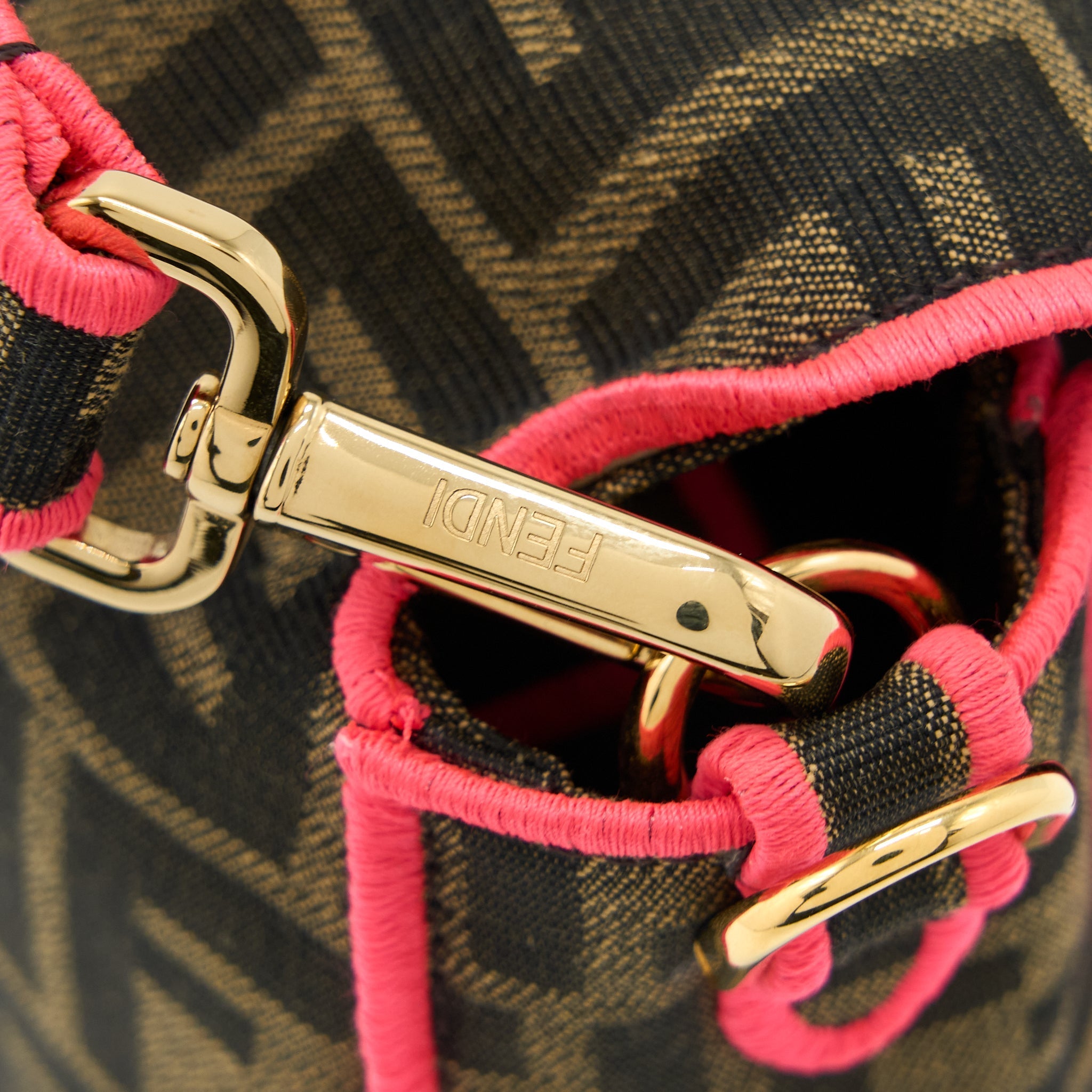 FENDI BUGUETTE SHOULDER BAG FF JACQUARD FABRIC/MULTICOLOUR GHW