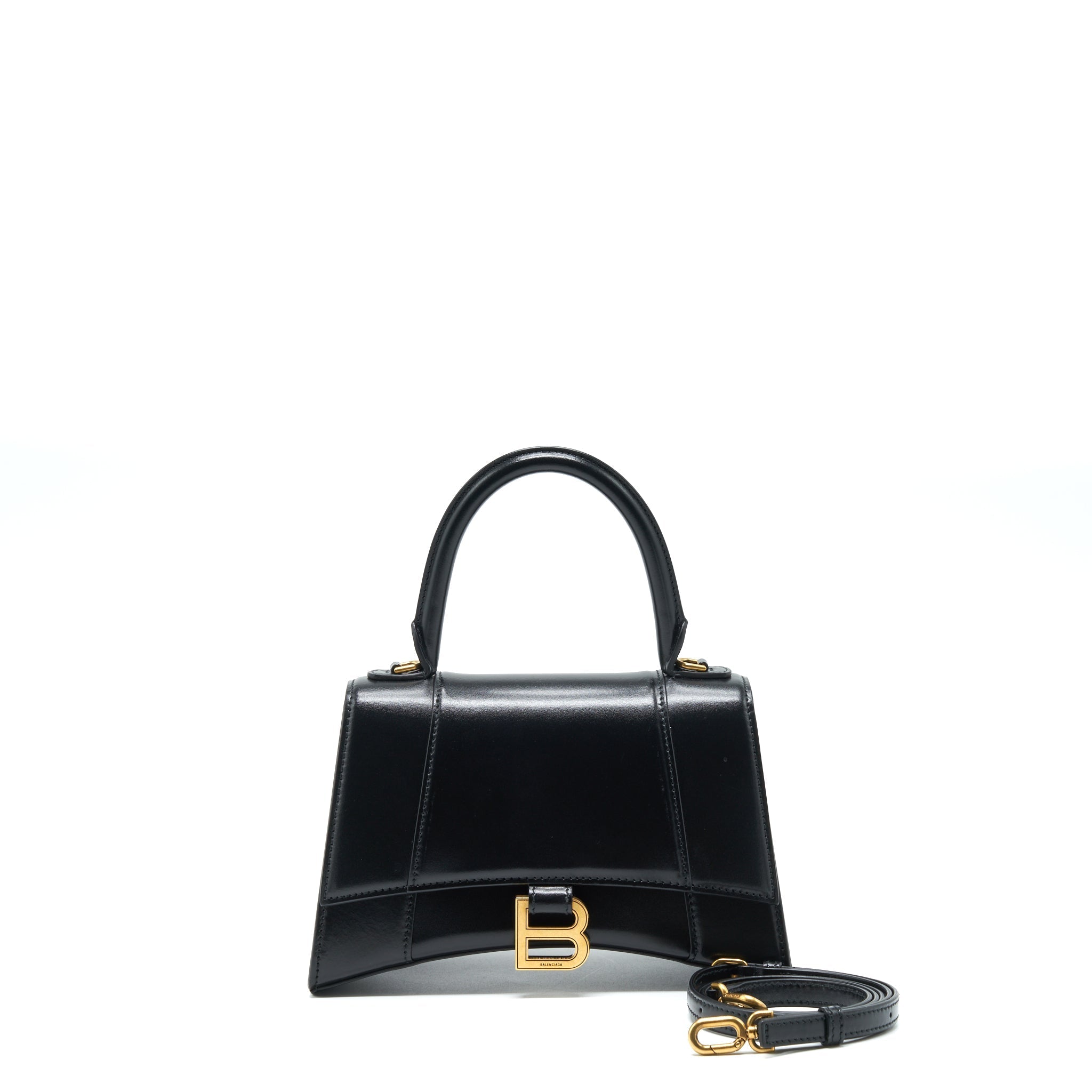 BALENCIAGA HOURGLASS S CALFSKIN BLACK GHW