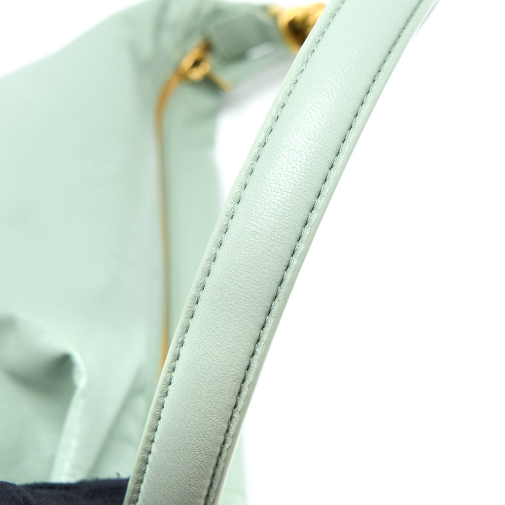 BOTTEGA VENETA HOBO BAG CALFSKIN LIGHT GREEN GHW