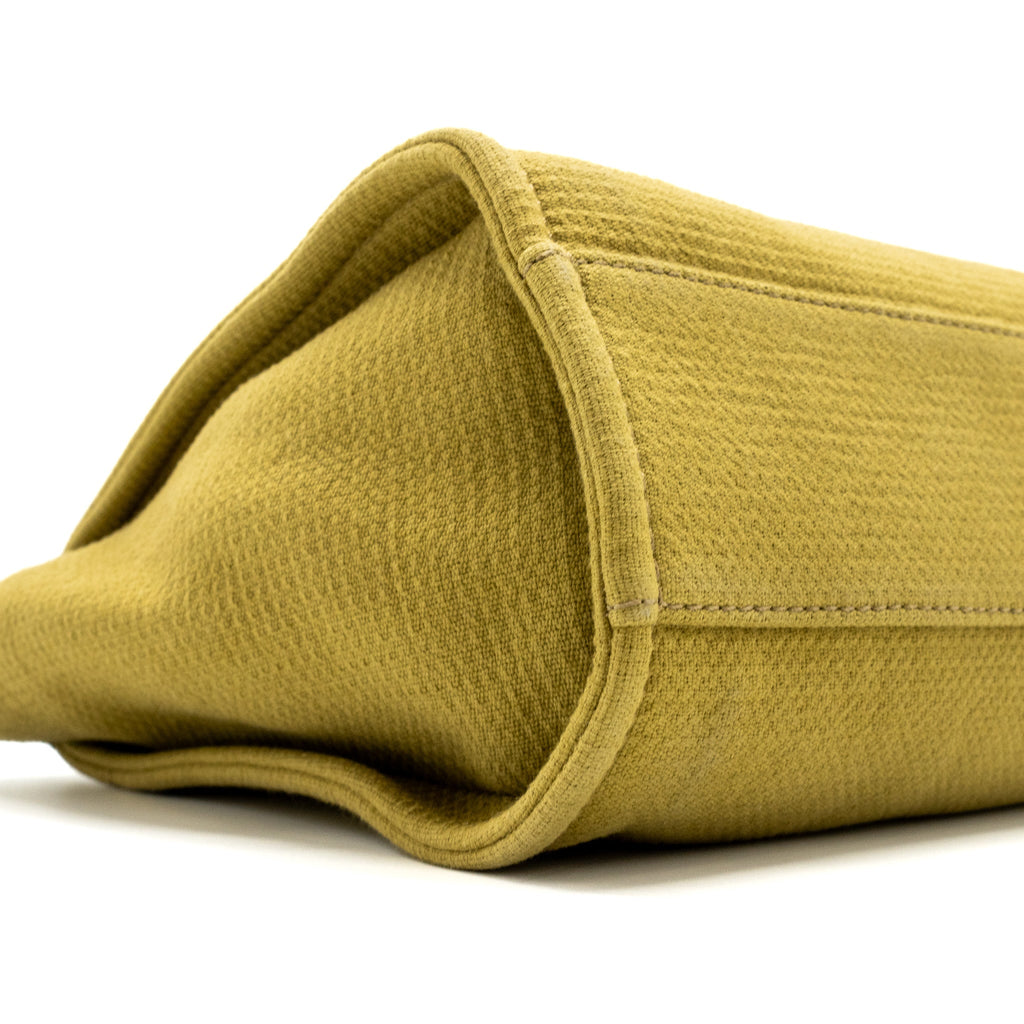CHANEL DEAUVILLE TOTE BAG CANVAS OLIVE GREEN LGHW (MICROCHIP)